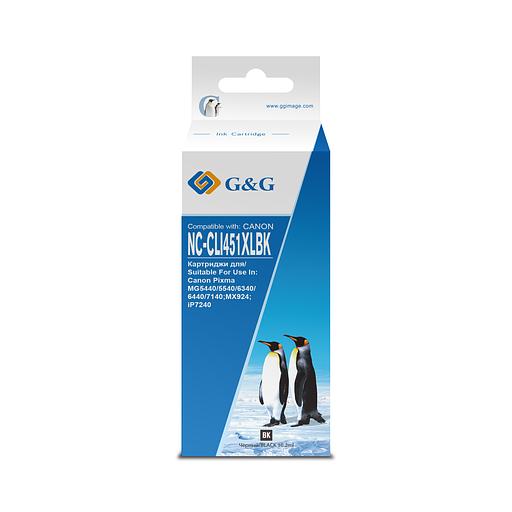 Картридж струйный G&G NC-CLI451XLBK CLI-451XL Bk черный (10.2мл) для Canon MG6340/5440/IP7240 фото 1