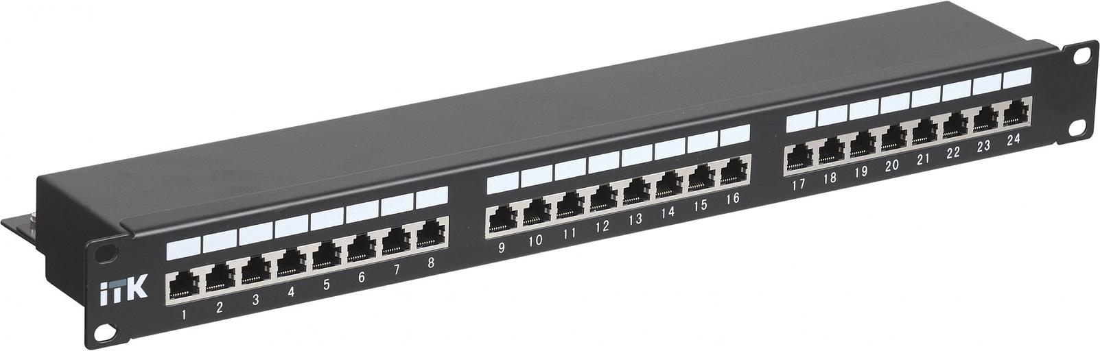 Патч-панель ITK PP24-1UC5ES-D05 19" 1U 24xRJ45 кат.5e STP фото 1