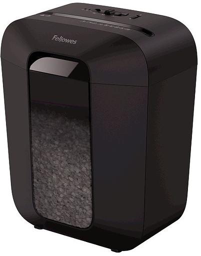 Шредер Fellowes PowerShred LX50 черный (секр.P-4)/перекрестный/9лист./17лтр./скрепки/скобы/пл.карты фото 1
