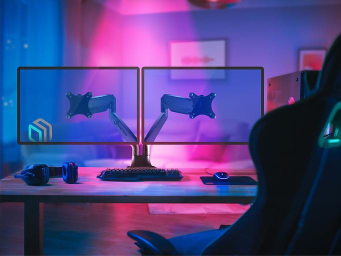 Кронштейн для мониторов Onkron G200 черный 13"-32" макс.18кг настольный поворот и наклон верт.перемещ. фото 4