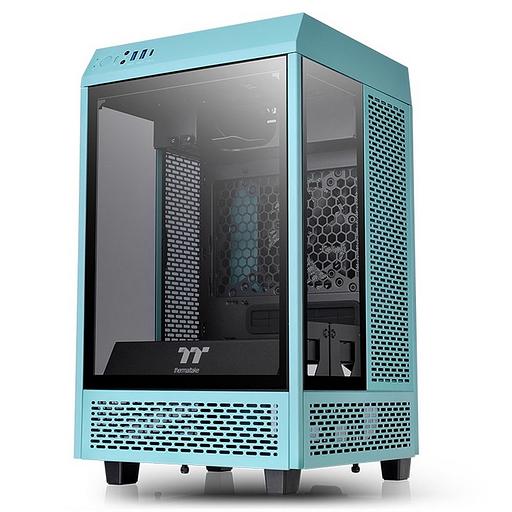 Корпус Thermaltake The Tower 100 Turquoise черный без БП miniITX 1x120mm 3x140mm 2xUSB3.0 audio bott PSU фото 1