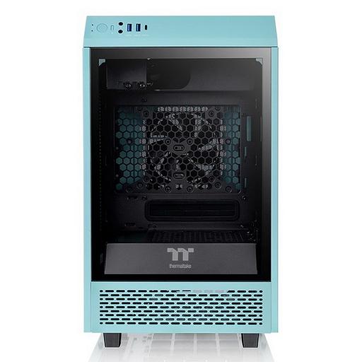 Корпус Thermaltake The Tower 100 Turquoise черный без БП miniITX 1x120mm 3x140mm 2xUSB3.0 audio bott PSU фото 2