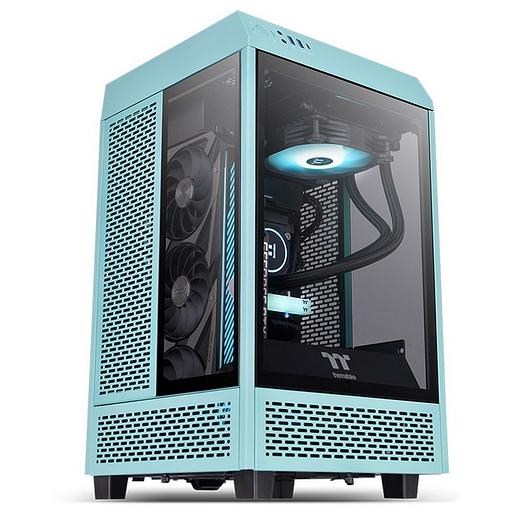 Корпус Thermaltake The Tower 100 Turquoise черный без БП miniITX 1x120mm 3x140mm 2xUSB3.0 audio bott PSU фото 6