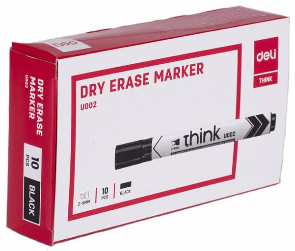 Маркер для досок Deli EU00220 Think скошенный пиш. наконечник 2-5мм черный фото 2