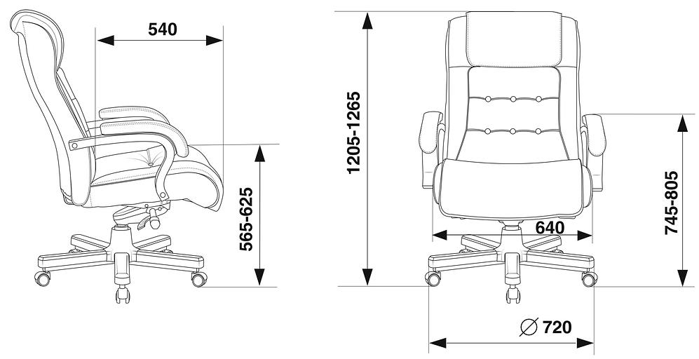 Кресло руководителя Бюрократ T-9926WALNUT черный кожа крестовина металл/дерево фото 6