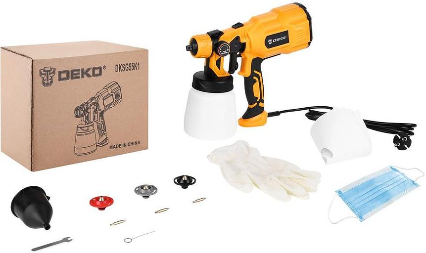 Краскопульт Deko DKSG55K1 HVLP 550Вт бак:800мл 100-200мл/мин фото 2