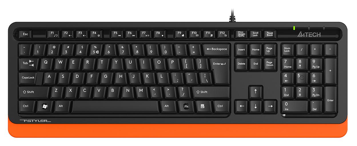Клавиатура A4Tech Fstyler FKS10 черный/оранжевый USB фото 1