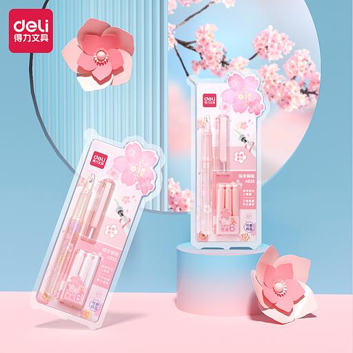 Ручка перьевая Deli SAKURA (A938) картридж синие чернила коробка/европод. фото 4