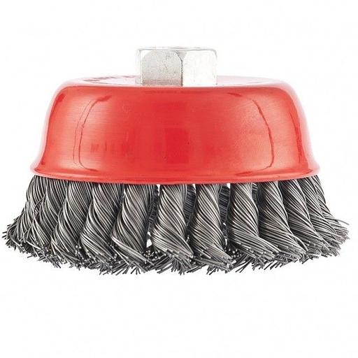 Щетка дисковая по мет. Matrix 74628 d=100мм d(посад.)=14мм (угловые шлифмашины) (упак.:1шт) фото 2