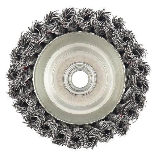 Щетка дисковая по мет. Matrix 74628 d=100мм d(посад.)=14мм (угловые шлифмашины) (упак.:1шт) фото 5