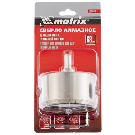Сверло Matrix 726683 по кафелю/керамограниту/стеклу Д=68мм (1пред.) для шуруповертов/дрелей фото 3