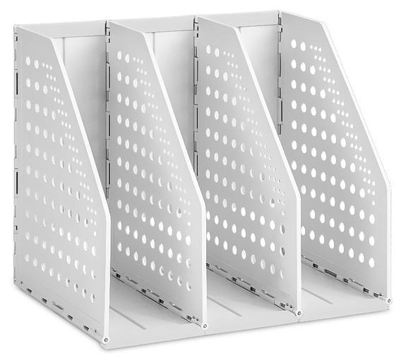 Лоток вертикальный Deli 79003Gray 3отд. складной 200х150х180мм серый пластик фото 1