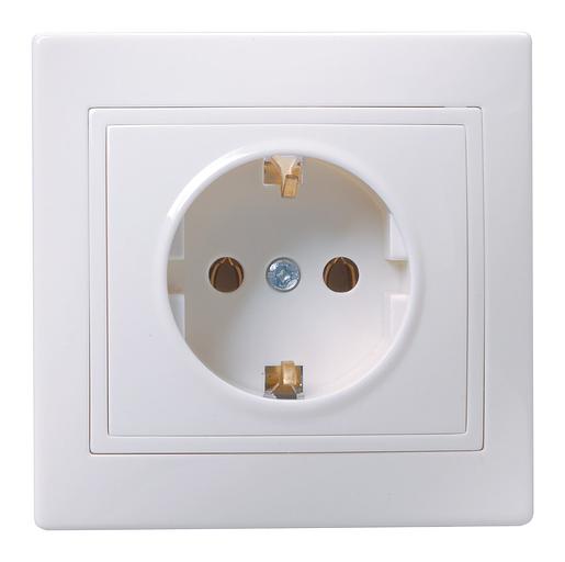 Розетка силовая IEK Кварта (ERK14-K01-16-DM) скрыт. зазем. IP20 белый (упак.:1шт) фото 1
