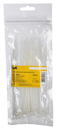 Хомут IEK UHH31-D025-150-100 150x2.5мм (упак:100шт) нейлон белый фото 2