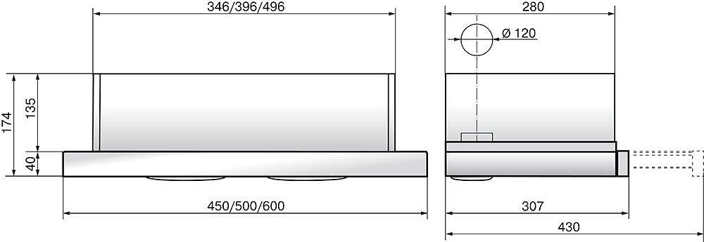 Вытяжка встраиваемая Elikor Интегра 50П-400-В2Л топленое молоко/топленое молоко управление: кнопочное (1 мотор) фото 2