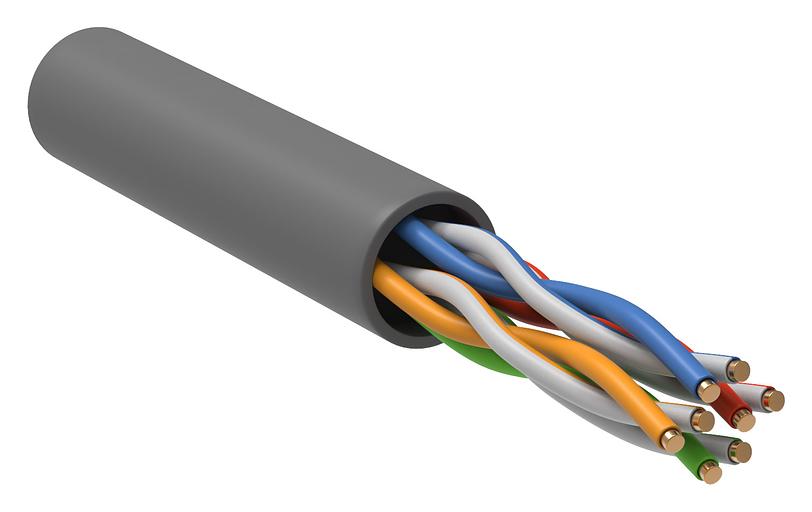 Кабель информационный ITK Generica BC1-C504-111-305-G кат.5 U/UTP не экранированный 4X2X24AWG PVC внутренний 305м серый фото 1