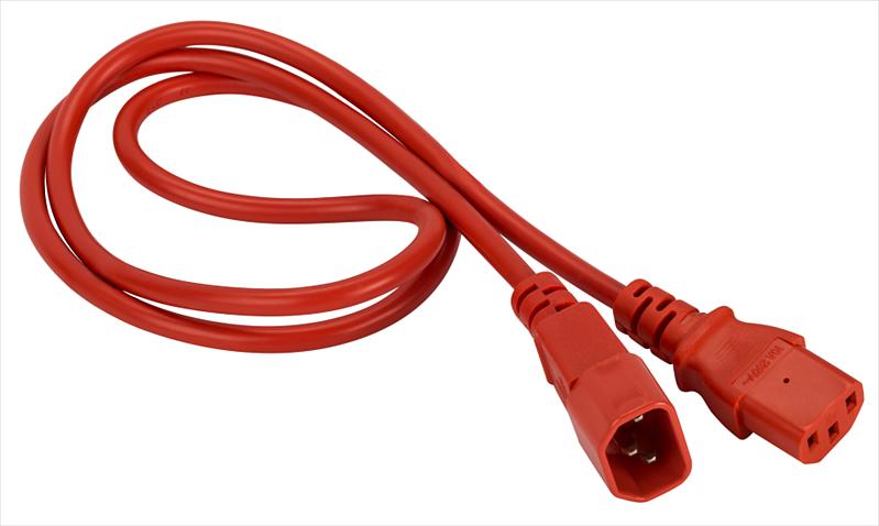 Кабель Lanmaster LAN-PP13/14-3.0-RD C13-С14 проводник.:3x0.75мм2 3м 220В 10А (упак.:1шт) красный фото 1