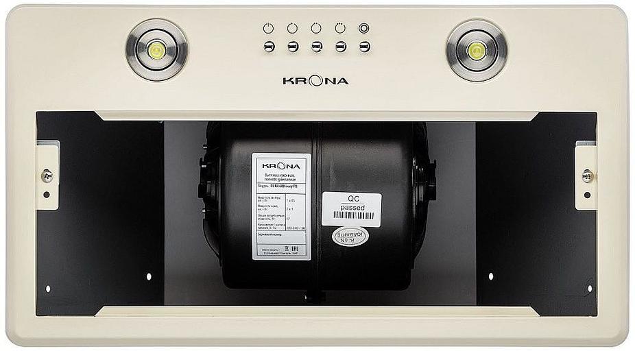 Вытяжка встраиваемая Krona Runa 600 PB слоновая кость управление: кнопочное (1 мотор) фото 2