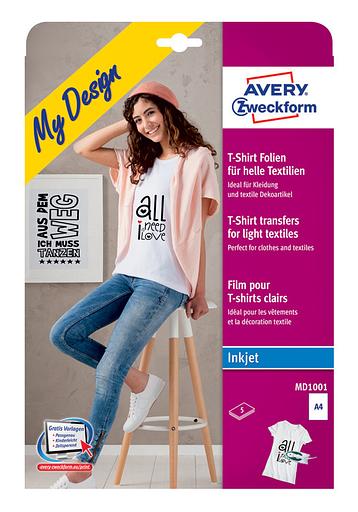 Термотрансфер Avery Zweckform MD1001 A4/5л./белый матовое для струйной печати фото 2