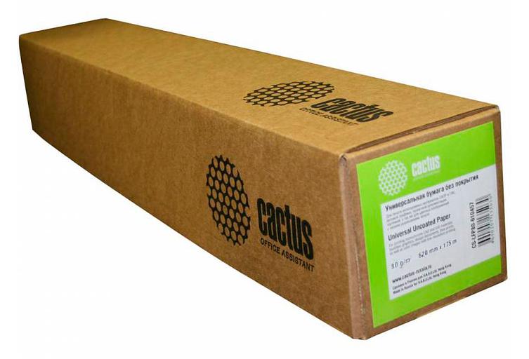 Бумага Cactus CS-LFP80-841175 A0 841мм-175м/80г/м2/белый CIE171% инженерная бумага втулка:76.2мм (3") фото 2