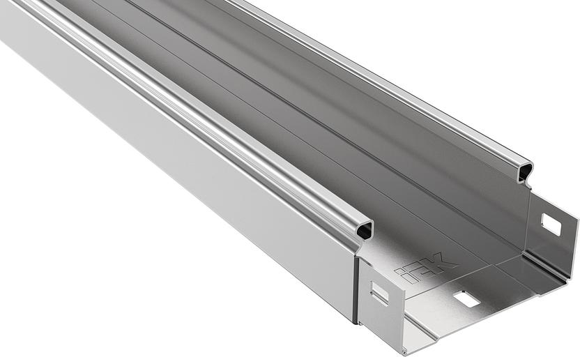 Лоток листовой IEK CLN10-050-100-3 неперфорированный 50x100мм L3000мм сталь оц. 0.7мм горяч.оцинк. (упак.:1шт) фото 1