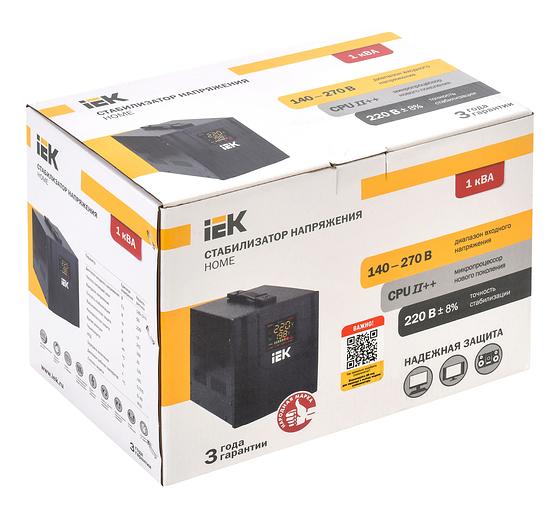 Стабилизатор напряжения IEK Home 1кВА однофазный черный (IVS20-1-01000) фото 2