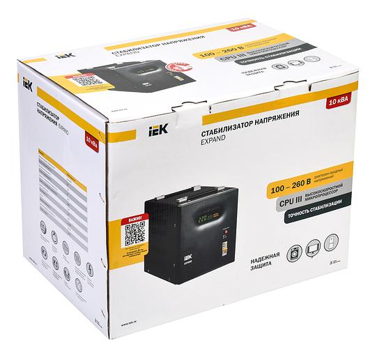 Стабилизатор напряжения IEK Expand 10кВА однофазный черный (IVS21-1-010-11) фото 2