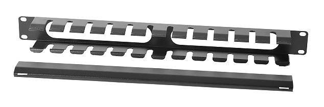 Кабельный органайзер Горизонтальный ЦМО ГКЗ-1U-9005 односторонний пластиковый канал 1U шир.:19" глуб.:57мм фото 1