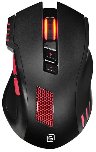 Мышь Оклик 806G черный/красный оптическая (3200dpi) USB (8but) фото 1