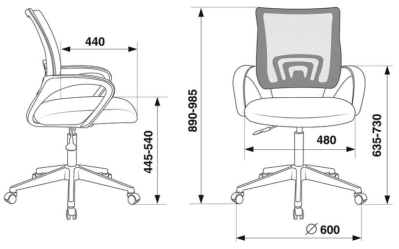 Кресло Бюрократ CH-695NLT зеленый TW-03 TW-30 сетка/ткань крестовина пластик фото 6
