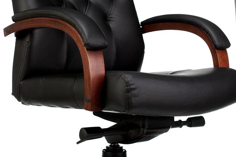 Кресло руководителя Бюрократ T-9928WALNUT черный кожа крестовина металл/дерево фото 5
