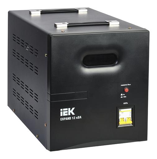 Стабилизатор напряжения IEK Expand 12кВА однофазный черный (IVS21-1-012-11) фото 1