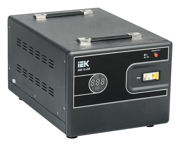 Стабилизатор напряжения IEK Hub 10кВА однофазный черный (IVS21-1-010-13) фото 1