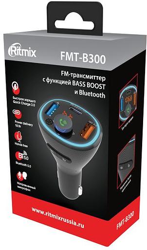 Автомобильный FM-модулятор Ritmix FMT-B300 черный BT USB (80000849) фото 4