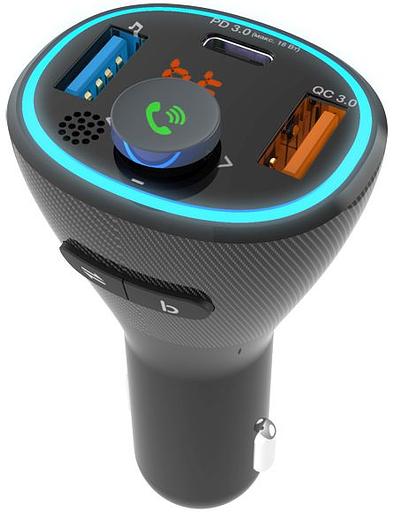 Автомобильный FM-модулятор Ritmix FMT-B300 черный BT USB (80000849) фото 6