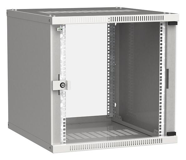 Шкаф коммутационный ITK LINEA WE (LWE3-12U64-GF) настенный 12U 600x450мм пер.дв.стекл 50кг серый 400мм 200град. 20 фото 1