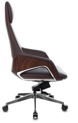 Кресло руководителя Бюрократ _DAO-2 коричневый кожа с подголов. крестовина алюминий фото 3