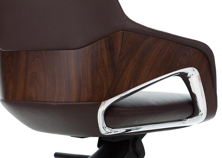 Кресло руководителя Бюрократ _DAO-2 коричневый кожа с подголов. крестовина алюминий фото 5