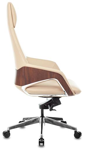 Кресло руководителя Бюрократ _DAO-2 бежевый кожа с подголов. крестовина алюминий фото 3