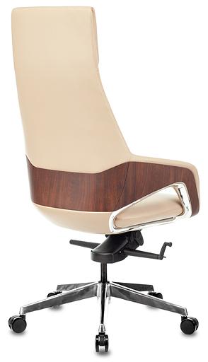 Кресло руководителя Бюрократ _DAO-2 бежевый кожа с подголов. крестовина алюминий фото 4