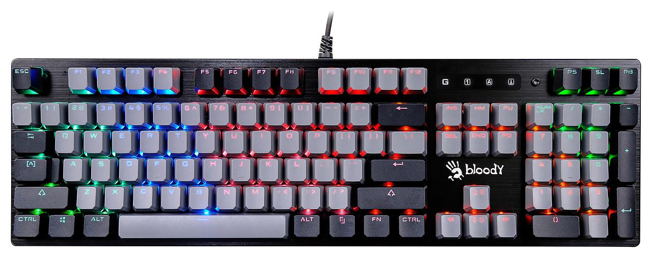 Клавиатура A4Tech Bloody B828N механическая серый/черный USB Multimedia for gamer LED фото 1