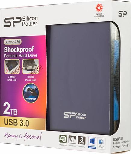 Жесткий диск Silicon Power USB 3.0 2Tb SP020TBPHDA80S3B A80 Armor 2.5" синий фото 3