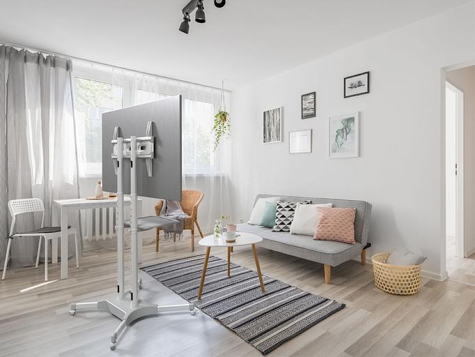 Стойка для телевизора Onkron TS1351 белый 32"-65" макс.45.5кг напольный мобильный фото 8