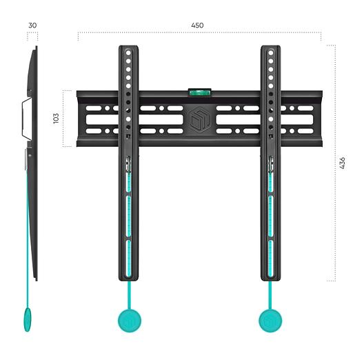 Кронштейн для телевизора Onkron FM2 черный 32"-65" макс.50кг настенный фиксированный фото 2
