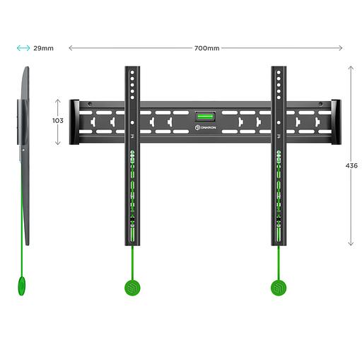 Кронштейн для телевизора Onkron FM6 черный 43"-85" макс.68.2кг настенный фиксированный фото 5