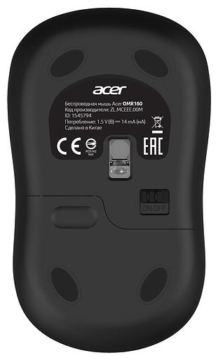 Мышь Acer OMR160 черный оптическая (1200dpi) беспроводная USB (3but) фото 2