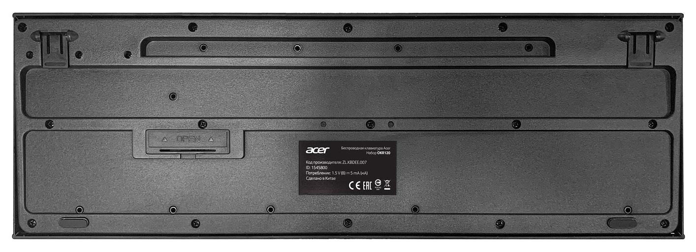 Клавиатура + мышь Acer OKR120 клав:черный мышь:черный USB беспроводная Multimedia фото 3