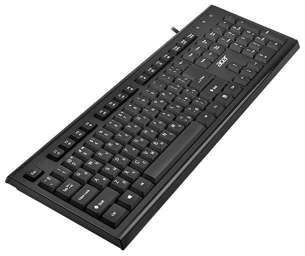 Клавиатура Acer OKW120 черный USB Multimedia фото 6