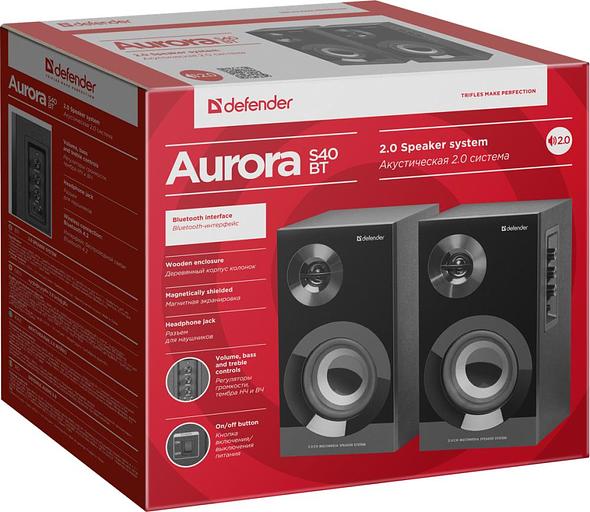 Колонки Defender Aura Aurora S40 2.0 черный 40Вт BT беспроводные BT фото 2