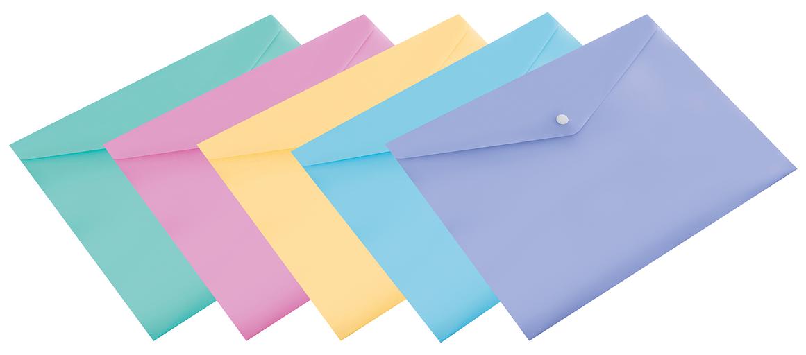 Конверт на кнопке Бюрократ Pastel -PKPAST/GRN A4 пластик 0.18мм мятный фото 3